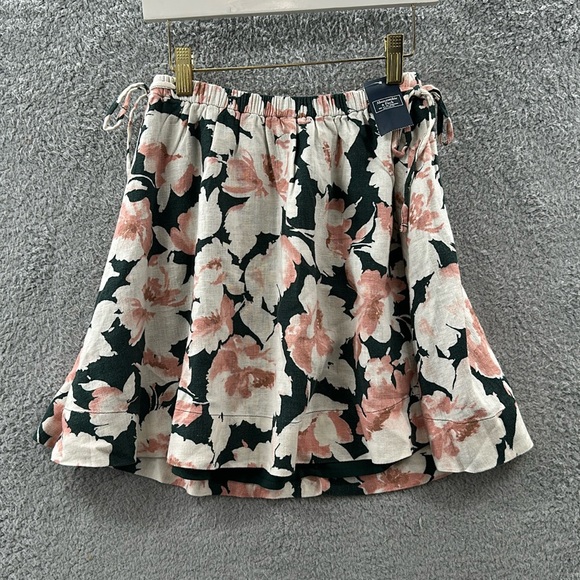 NEW Abercrombie & Fitch Green Floral Print Linen Blend Skirt XS - Picture 3 of 13